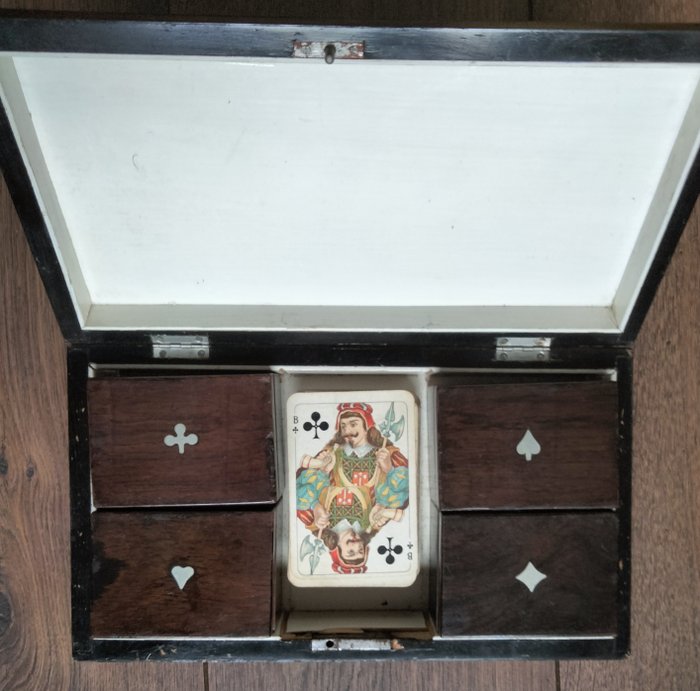 Σετ πόκερ - 2 kaart spellen in houten doos - Ξύλο