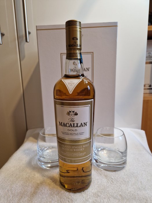 Macallan - Gold Limited Edition Set With 2 Glasses - Original bottling  - 700ml