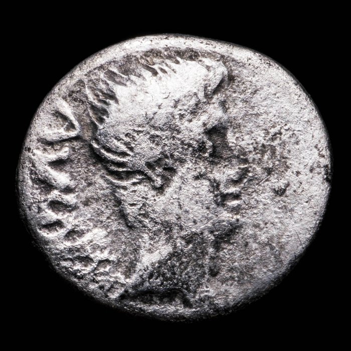 Empire romain. Auguste (27 av. J.-C.-14 apr. J.-C.). Quinarius Emerita Augusta (Merida)  (Sans Prix de Réserve)