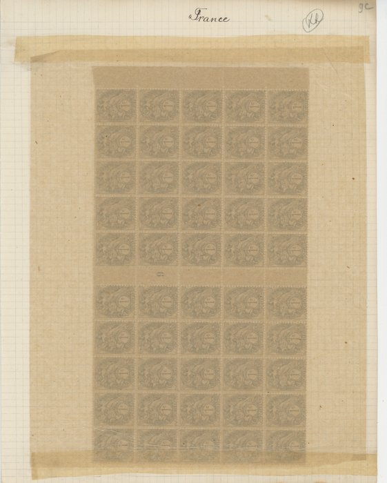 France  - Beautiful study on the 1st issue of types White, sheet, pieces,, blocks, dated corners, shades,...