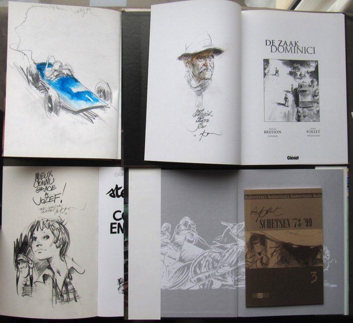 René Follet - Vijf albums van René Follet met originele tekening en gesigneerd - 5 Album - 1998/2010