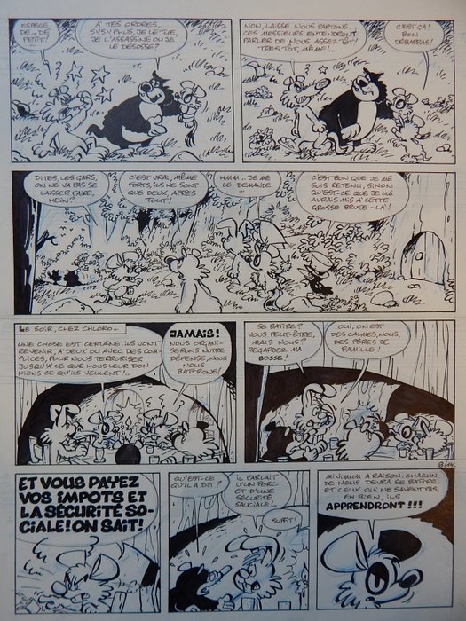 Walli - 1 Original page - Chlorophylle T12 - Les Trois mercenaires - 1987