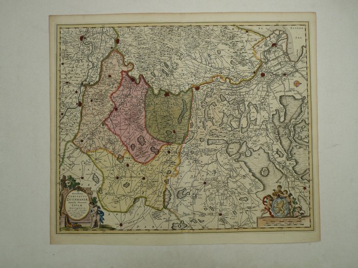 荷蘭, 地圖 - 海爾德蘭省 / 聚特芬 / 阿徹霍克; Nicolaas Visscher - Novissima comitatus Zutphaniae (...) - 第1684章