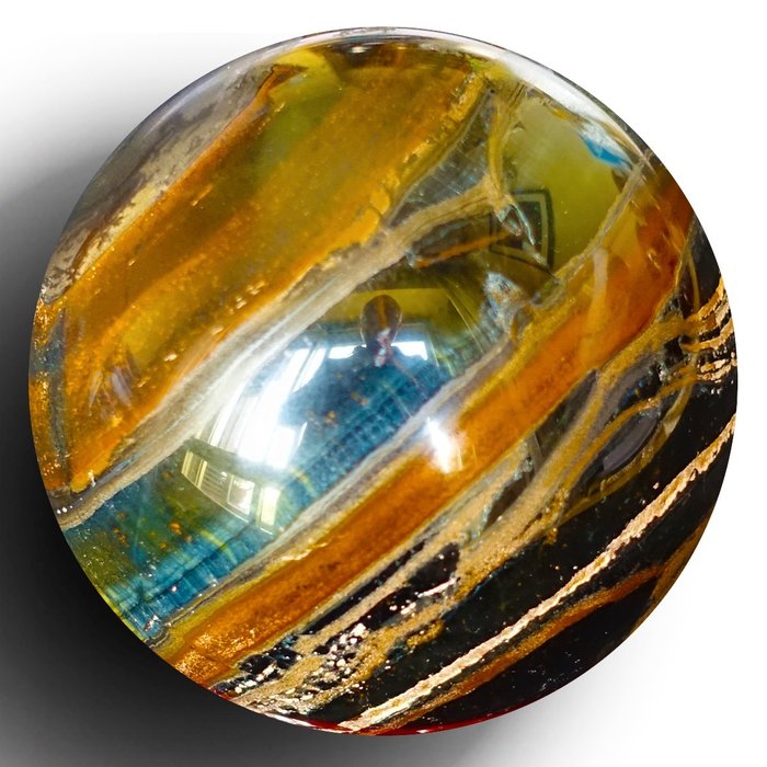 Polished dial Blue Tiger Eye - Height: 68 mm - Width: 68 mm- 395 g