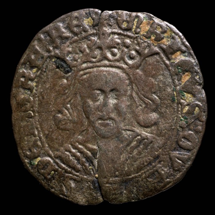 卡斯蒂利亞王國. Enrique IV (1454-1474). Cuartillo Ceca de Burgos (BAU 1000)  (沒有保留價)
