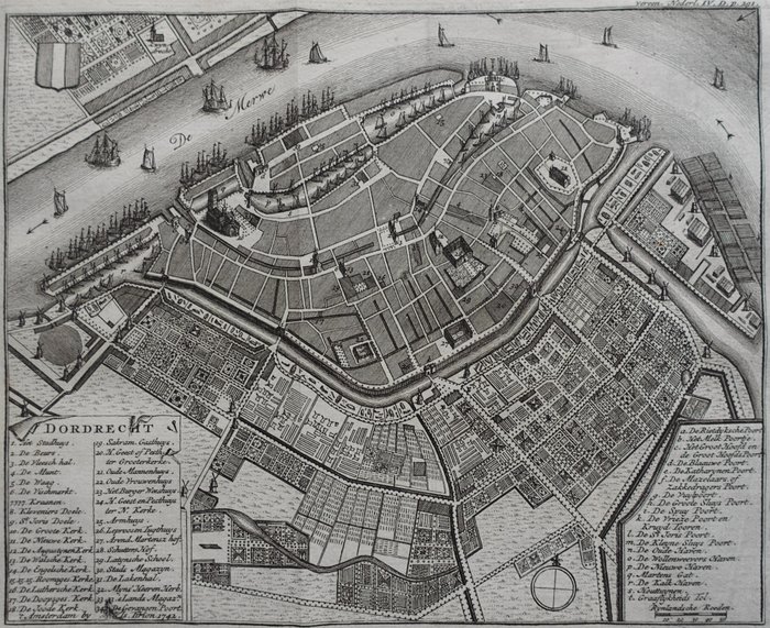 Holland, Byplan - Dordrecht; I Tirion - Dordrecht - 1742