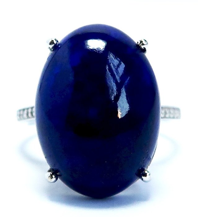 Utan reservationspris Ring - Vittguld Lapis lazuli - Diamant 
