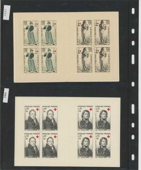 France 1963/1983 - Collection complète de carnets Croix Rouges...