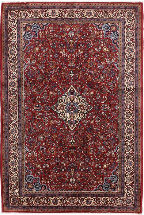 原裝波斯地毯 Sarough，由軟木羊毛製成，打結非常精細，狀況良好 - 小地毯 - 193 cm - 130 cm