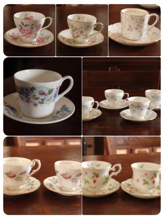 Cup and saucer (12) - Porcelain