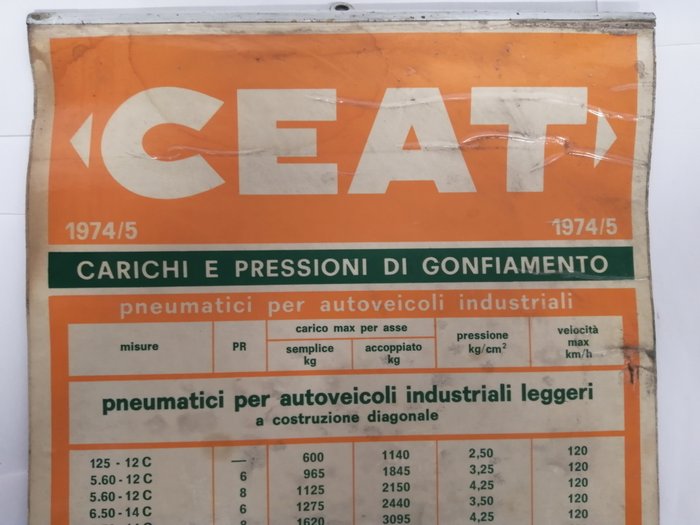 Ceat - 1974s - insegna da Officina - Reclamebord - karton