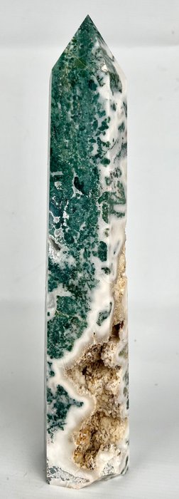 Moss Agate Finpolert Stort AAA-moseagat Obelix-tårn. - Høyde: 32 cm - Bredde: 7 cm- 1840 g