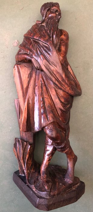 Sculptură, San Cristoforo - 20 cm - Lemn