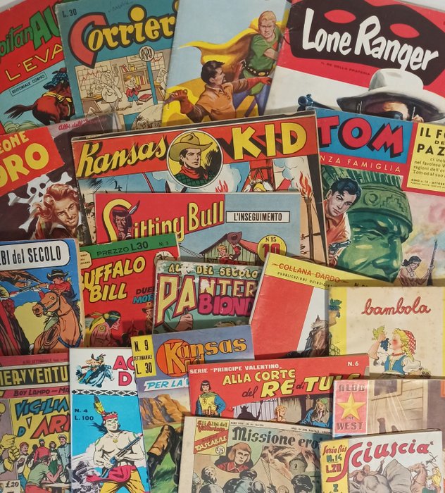 Albi a fumetti anni 40/50/60 20x - pezzi singoli originali Kansas Kid, Sitting Bull, Gordon, Audax, Pantera Bionda...... - 20 Comic - Primera edición - 1948