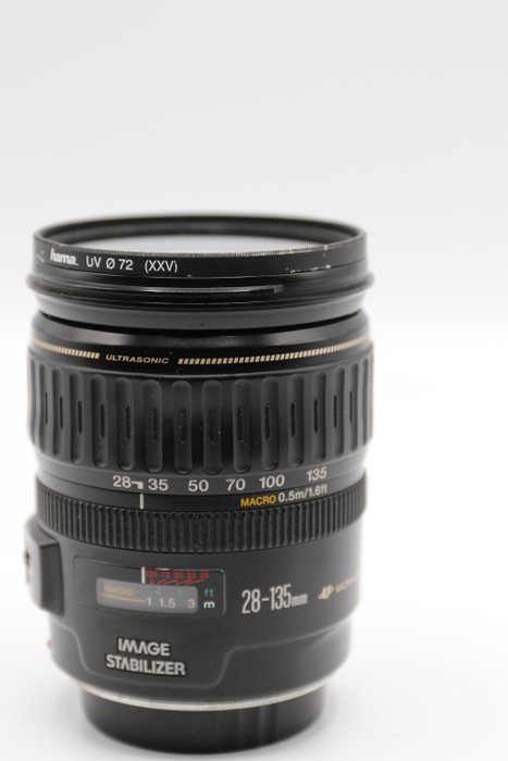 Canon EF 28 - 135mm # ZOOM LENS # F3.5-5.6 IS # Image Stabiliser # Objetivo de cámara