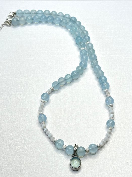 海蓝宝石 项链 - 独家作品 - 独特物品 - 宽度: 50 cm- 24.1 g