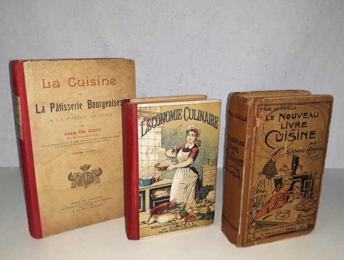 Jean De Gouy / Cauderlier / Blanche Caramel - La cuisine et la pâtisserie Bourgeoise/Léconomie culinaire/Le nouveau livre de cuisine - 1920-1933