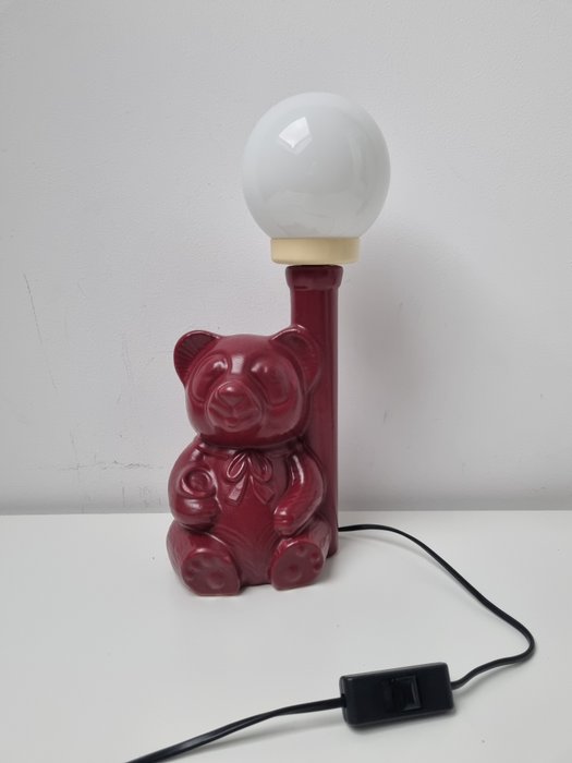 Lampe de table de chevet (1) - Lampe ours gommeux - Céramique, Plastique, Verre