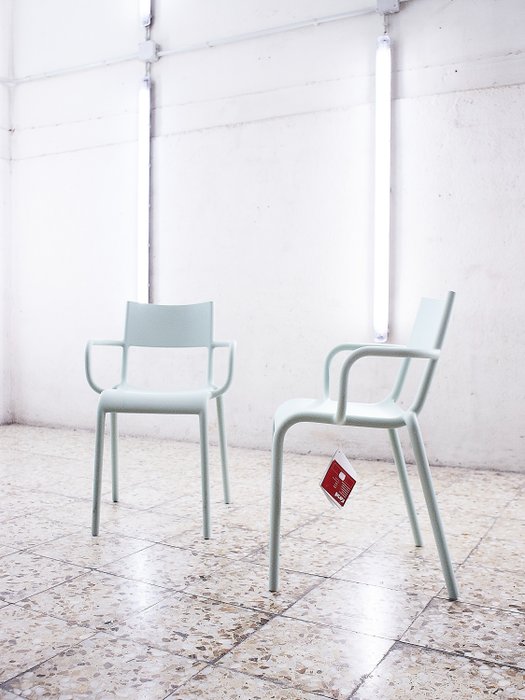 Kartell - Philippe Starck - Generic A - 扶手椅 (2) - 鼠尾草綠 - 聚丙烯