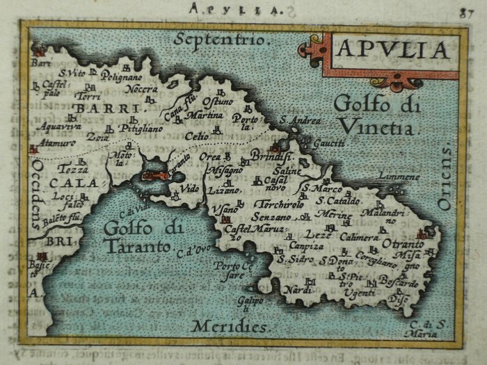 Ευρώπη, Χάρτης - Ιταλία / Απουλία; Philippe Galle - Apulia - 1581-1600