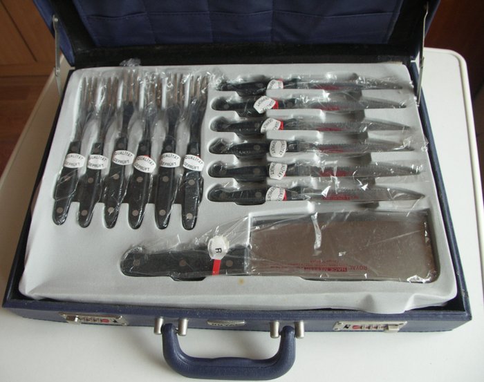 Solingen Solingen - Waiter - (1 suitcase 7 X 32 X 44) + cutlery 24 pieces. - stainless steel