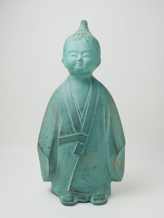 Σίδηρος (Χυτός) - Watanabe Kansui 渡辺環水 - Muga Dōji 無我童子 (ανιδιοτελές παιδί) - Shōwa period (1926-1989)  (χωρίς τιμή ασφαλείας)