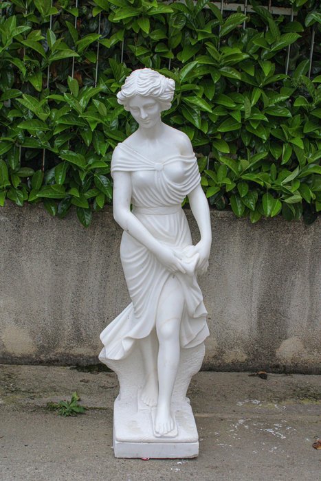 雕塑, "Dama Classica" - 140 cm - 白色大理石雕像