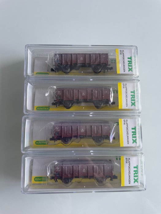 Trix N - 15194-25/-26/-27/-28 - Vagón de tren de mercancías a escala (4) - DB