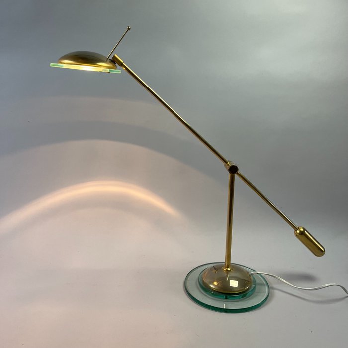 Herda - 台灯 - 钓鱼竿灯 - 平衡重 - 黄铜和玻璃 - 1970 年代 - 玻璃, 黄铜