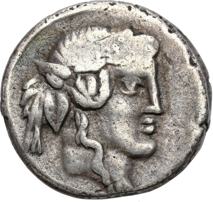 羅馬共和國. Q.Titius, 90 BC. Denarius  (沒有保留價)