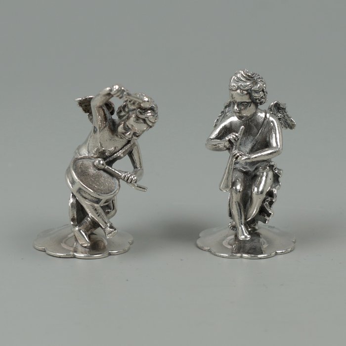 Otto Wolter - Cherubijnen - Miniaturfigur -  (2) - Silber