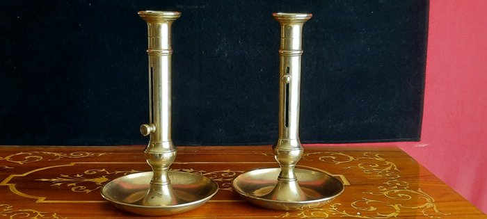 mooie antiek  France kandelaar - 燭台 - 黃銅