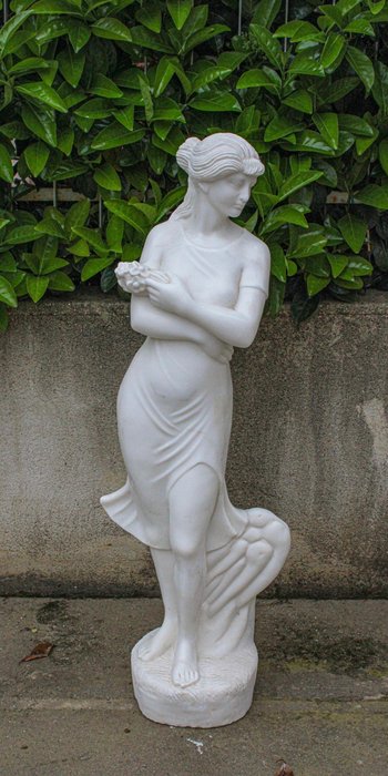 Skulptur, "Dama dei Fiori" - 120 cm - weisser Marmor