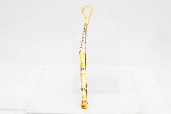 Chimento - Krawattenklammer Gelbgold, Weißgold Diamant 