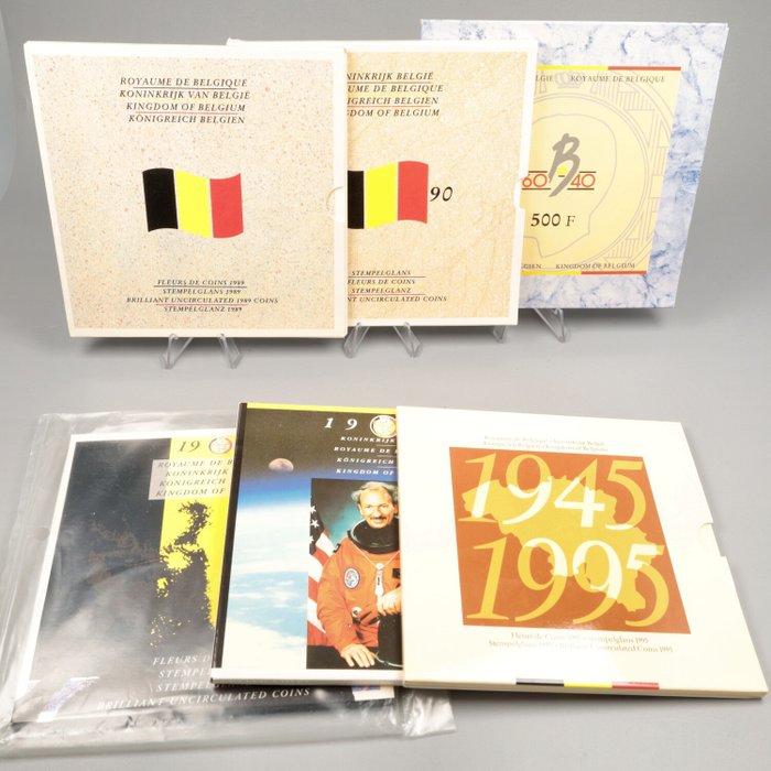 Belgique. Year set + 500 Francs 1989/1995 (6 stuks)  (Sans Prix de Réserve)