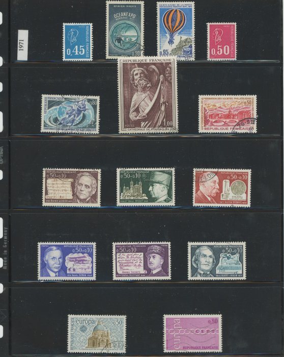 France 1971/1984 - Beautiful complete collection of modern canceled values, Poste, Preos, PA,...