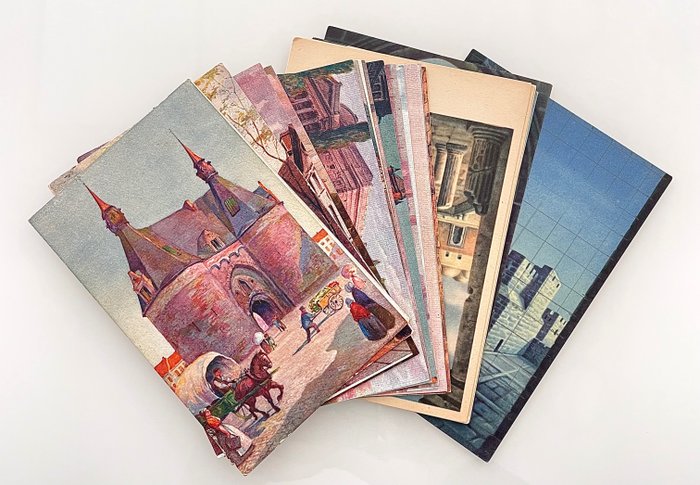 意大利, 比利时 - 城市和景观 - 明信片 (31) - 1916-1950