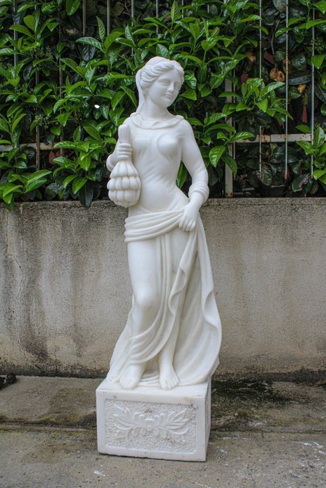 雕塑, "L'autunno" - 120 cm - 白色大理石雕像