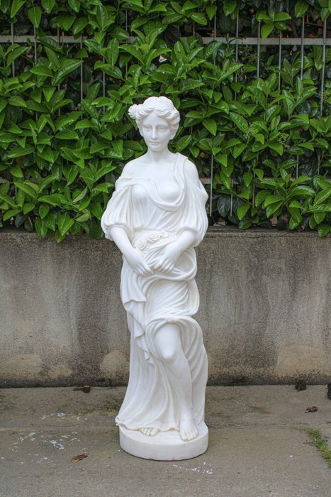 Skulptur, "La Primavera" - 143 cm - Weißer Statuenmarmor