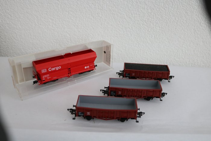 Fleischmann H0轨 - 1455, 1455k, 5523 - 模型火车货运车厢 (4) - DB
