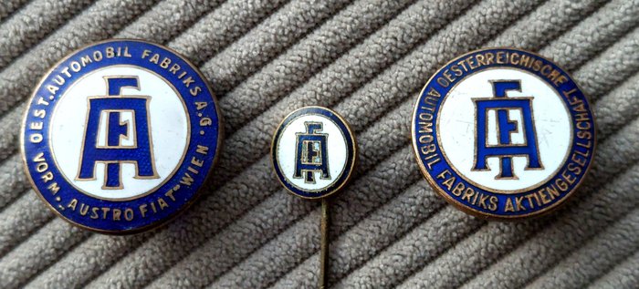 Odznaka przypinka ÖAF - Austro Fiat - rare pin badges - Austria - późny wiek XX