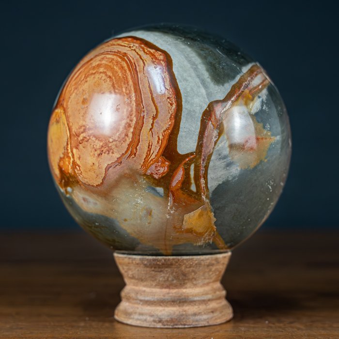 Natural Very Artistic Polychrome Jasper Sphere- 911.19 g