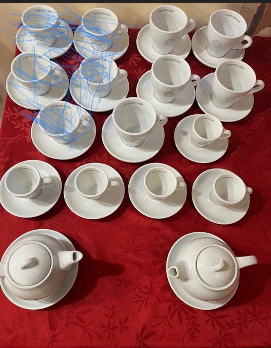 Cafes Richard Paris - 咖啡/茶杯具組 (26) - Perle Noire - 瓷器, 旅館經營者