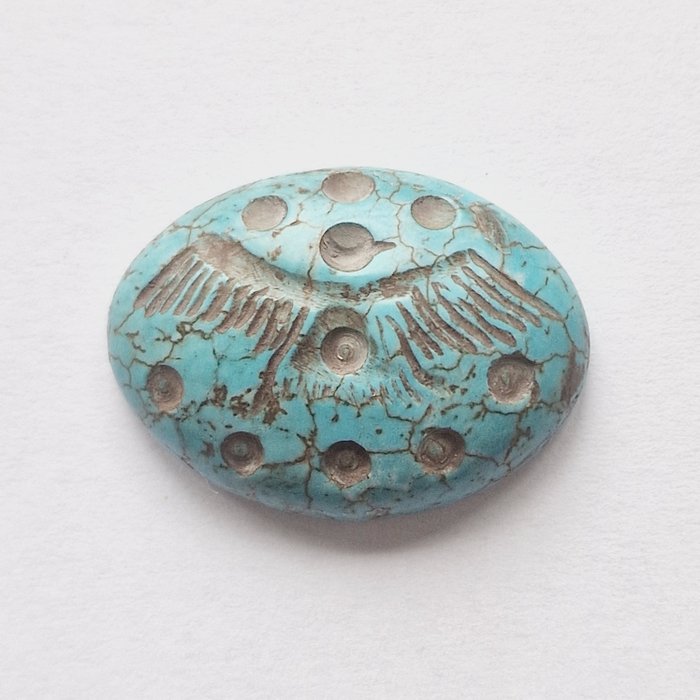 Persa antigo lazurita Talismã de Conta de Águia - 29.7 mm