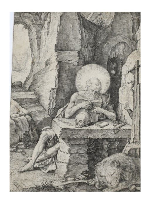 Raphael de Mey - San gerolamo con il leone  Germania sec XVI