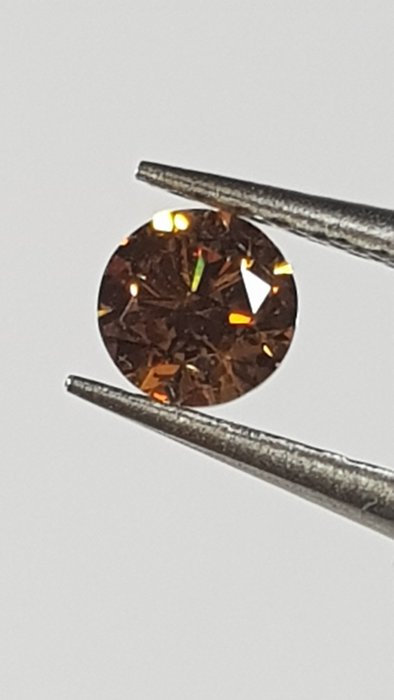 1 pcs Diamond - 0.30 ct - Μπριγιάν - fancy vivid yellowish orange - SI2
