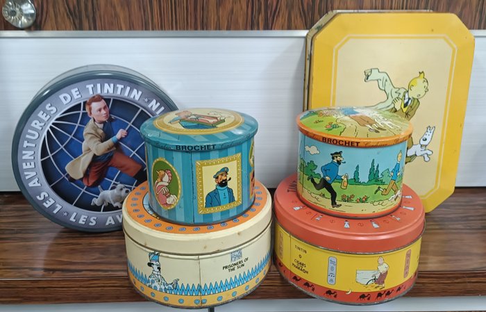 Tintin - Ensemble de 6 boîtes en métal - 6 Beeldje - 1965/2000