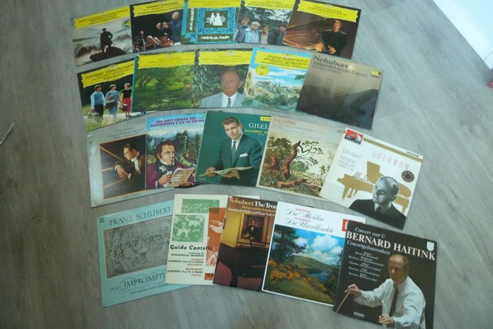 Classic lot with 20  albums of Franz Schubert ( 1797 - 1828) - Wanderer Fantasie - Piano Sonates - Symphonies no 4, no 8, no 7 - String Quartet - Impromptus - - 多个标题 - LP - 1963