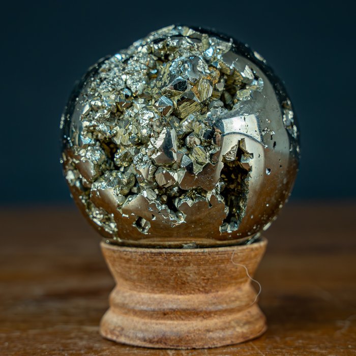 Stor gyllene pyrit Sfär- 497.66 g