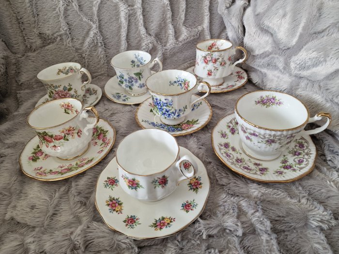 Juego de tazas de té (7) - Porcelana